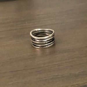 Stacked hammered ring